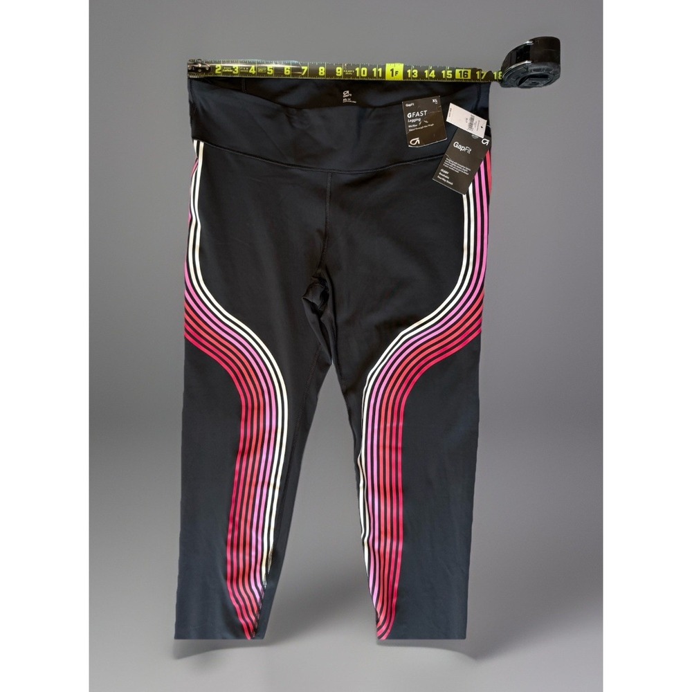NWT GapFit Mid Rise‎ Capri Leggings Grafiti Print Womens Size XL - Picture 7 of 8